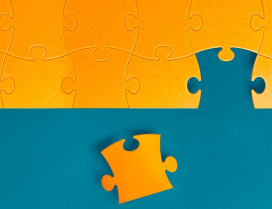 Puzzle bleu et orange